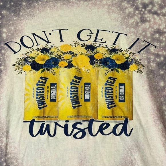 Bella Canvas Shirt Womens Large Bleached Dont Get It Twisted Tea Crewneck Tee - Picture 2 of 7